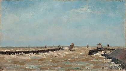 比利时港口`A Belgian harbour (1882 ~ 1884) by Alfred William Finch