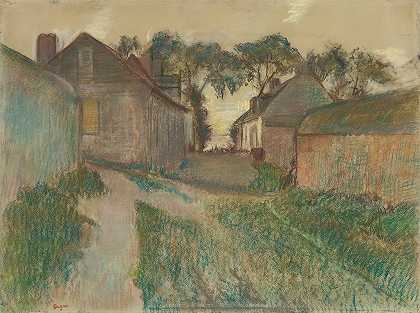 索姆河畔圣瓦莱里奎斯诺伊街`La Rue Quesnoy, Saint Valéry Sur Somme (circa 1895 98) by Edgar Degas