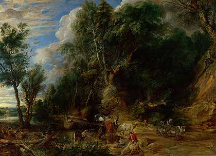 浇水的地方`The Watering Place by Peter Paul Rubens