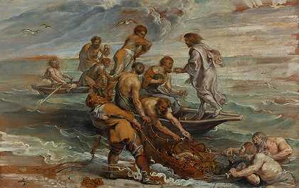 神奇的鱼群`The Miraculous Draught of Fishes by Peter Paul Rubens