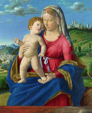 女子与孩子`The Virgin and Child by Giovanni Battista Cima da Conegliano
