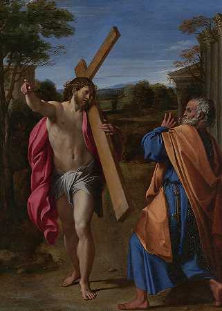 基督在阿皮安路上向圣彼得显现`Christ appearing to Saint Peter on the Appian Way by Annibale Carracci