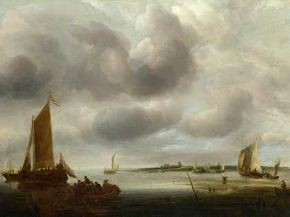 海岸风光`A Coast Scene by Jan van de Cappelle