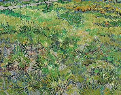 长满蝴蝶的草`Long Grass with Butterflies by Vincent van Gogh
