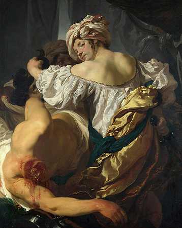 朱迪思在霍洛弗内斯的帐篷里`Judith in the Tent of Holofernes by Johann Liss