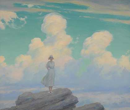 蒙着面纱的云`The Veiled Cloud (1926) by Charles Courtney Curran