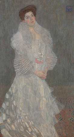 赫敏·加利亚肖像`Portrait of Hermine Gallia by Gustav Klimt