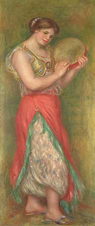 手鼓舞女`Dancing Girl with Tambourine by Pierre-Auguste Renoir