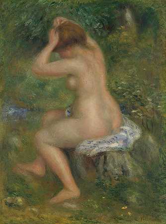 浴者`A Bather by Pierre-Auguste Renoir