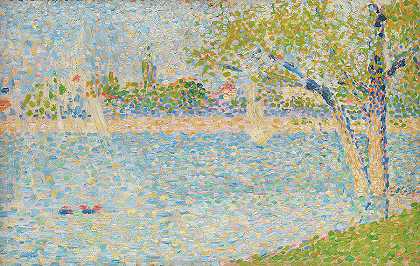 从La Grande Jatte看塞纳河`The Seine seen from La Grande Jatte by Georges Seurat