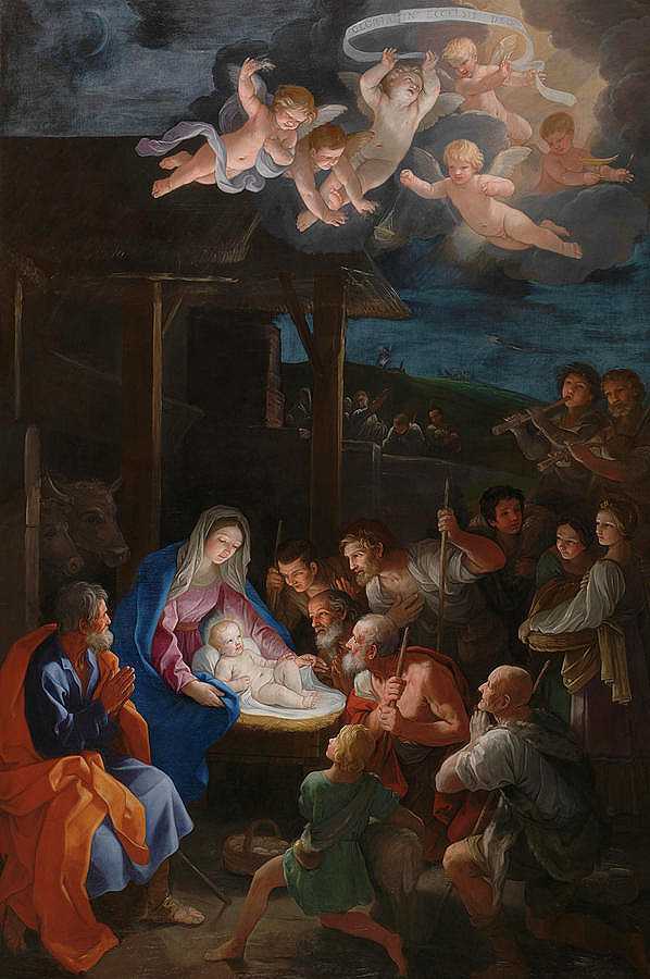 牧羊人的崇拜`The Adoration of the Shepherds by Guido Reni