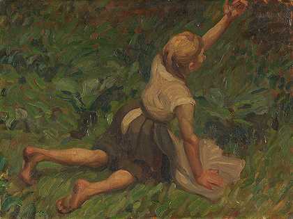 灰姑娘研究`Studie zu Aschenbrödel (1899) by Leo Putz