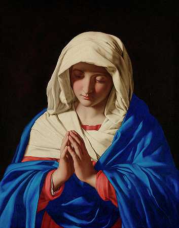 祈祷中的圣母`The Virgin in Prayer by Sassoferrato