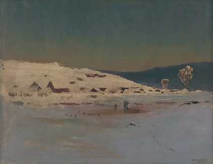 冬季景观`Winter Landscape (1870–1880) by Ladislav Mednyánszky