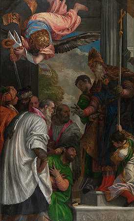 圣尼古拉斯的奉献`The Consecration of Saint Nicholas by Paolo Veronese