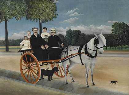 朱尼尔神父的马车`La Carriole du père Junier (1908) by Henri Rousseau