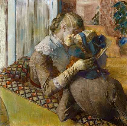 在女帽店s`At the Milliners (1881) by Edgar Degas