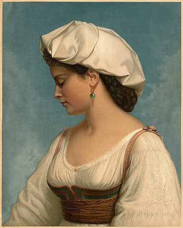 意大利美女`The Italian Beauty (1875) by Wolfgang Boehm