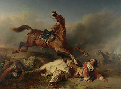 战场上的一集`An Episode on the Field of Battle by Charles-Philogene Tschaggeny