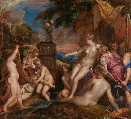 黛安娜和阿克泰翁`Diana and Actaeon by Titian