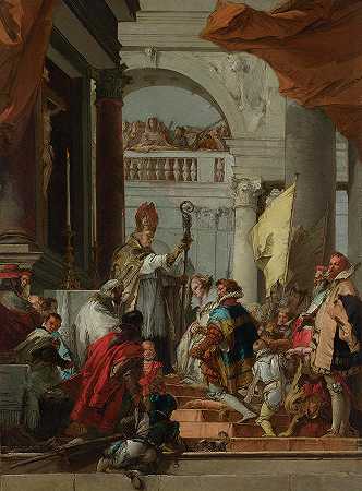 弗雷德里克·巴巴罗萨的婚姻`The Marriage of Frederick Barbarossa by Giovanni Domenico Tiepolo