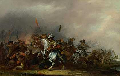 骑兵被步兵攻击`Cavalry attacked by Infantry by Jacob Weier