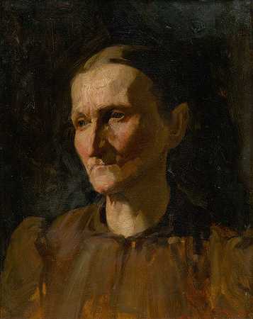 女性的头部研究`Head Study of a Woman (1920–1929) by Ľudovít Pitthordt