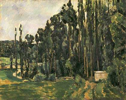 杨树`Poplars (1879 ~ 1880) by Paul Cézanne