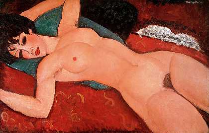 斜躺的裸女`Reclining Nude by Amedeo Modigliani