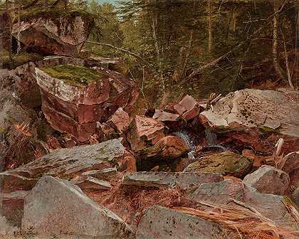 书房，新罕布什尔州北康威，1851年`Study, North Conway, New Hampshire, 1851 by David Johnson