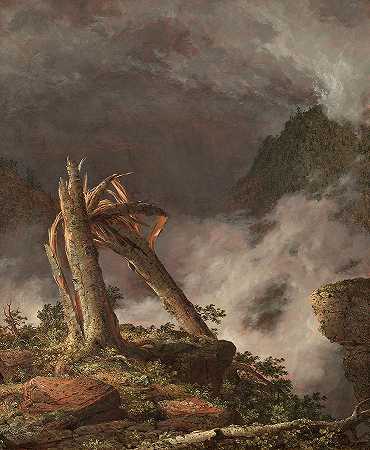 山中风暴`Storm in the Mountains by Frederic Edwin Church
