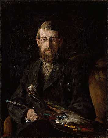 画家尼尔斯·汉斯汀的肖像`Portrait of the Painter Nils Hansteen (1877) by Erik Werenskiold