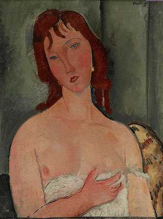 一位年轻女子的肖像`Portrait of a Young Woman by Amedeo Modigliani