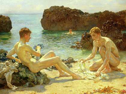 日光浴者`Sun Bathers by Henry Scott Tuke