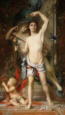 年轻人与死亡`The Young Man and Death by Gustave Moreau