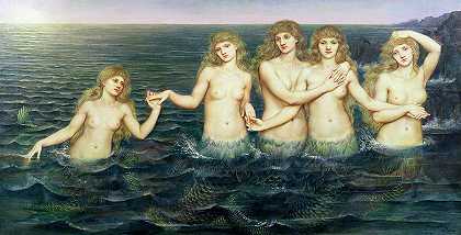 海姑娘`The Sea Maidens by Evelyn De Morgan