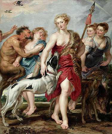 戴安娜和她的仙女们出发去狩猎`Diana and Her Nymphs Departing for the Hunt by Peter Paul Rubens