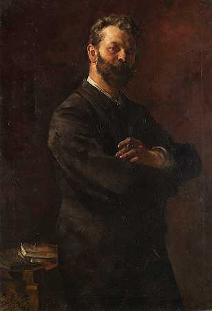 绘画老师阿瑟·哈弗肯的肖像`Porträt des Zeichenlehrers Arthur Haferkorn (1890) by Otto Greiner