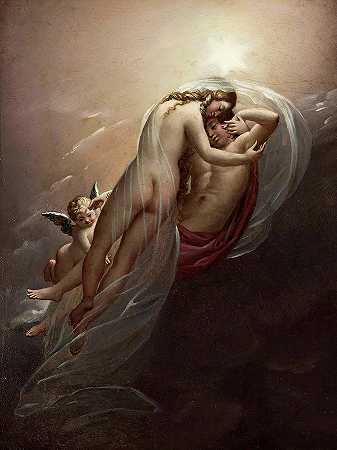 极光和头颅`Aurora and Cephalus by Anne-Louis Girodet