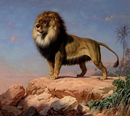 站立的狮子`Standing Lion by Charles Christian Nahl