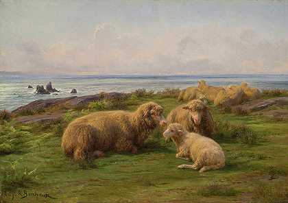 海边的羊`Sheep by the Sea by Rosa Bonheur
