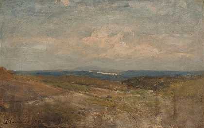 丘陵景观`Paysage de collines (1858) by Henri-Joseph Harpignies