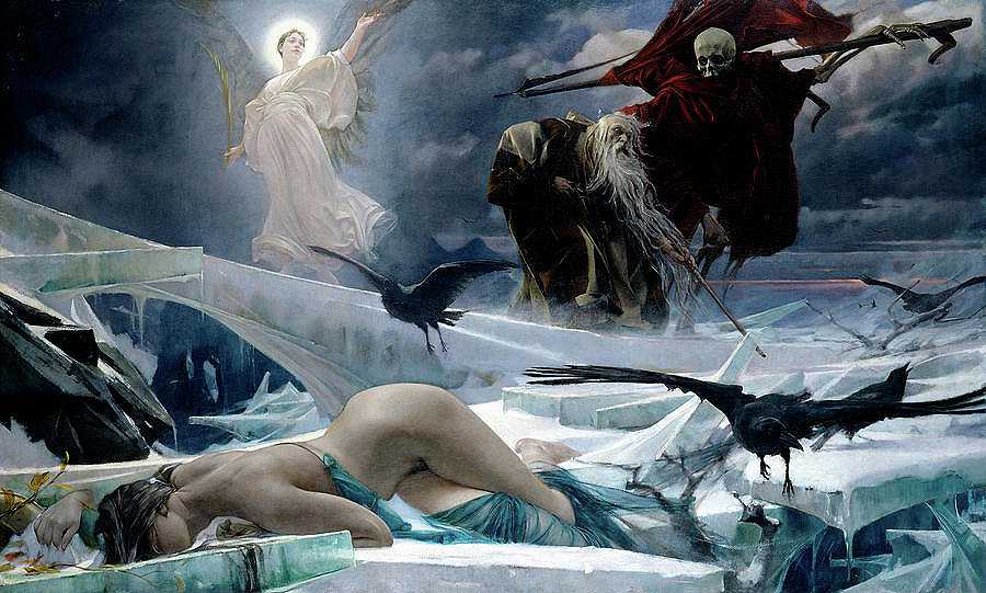 死亡与少女`Death and the Maiden by Adolf Hiremy-Hirschl