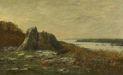布雷斯特附近。L口埃隆`Environs De Brest. Embouchure De Lélorn (1873) by Eugène Boudin