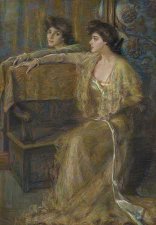 反映出优雅`Reflected Grace (ca. 1900) by Alice Pike Barney