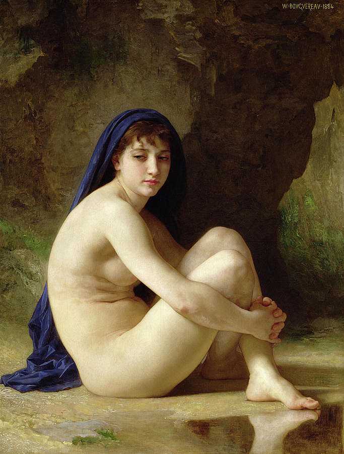 坐着的裸体`Seated Nude by William-Adolphe Bouguereau
