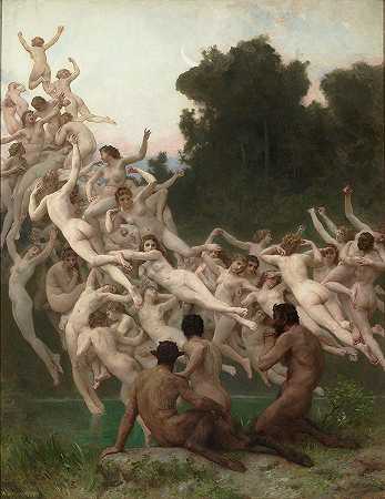 奥里亚人`The Oreads by William-Adolphe Bouguereau