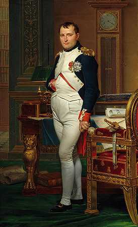 拿破仑皇帝在杜伊勒里宫的书房里`The Emperor Napoleon in His Study at the Tuileries by Jacques-Louis David