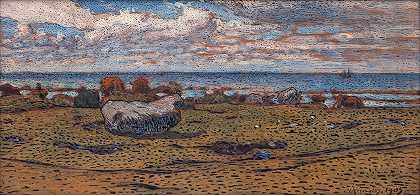 海滩上的石头`Stones on the Beach (1905) by Nils Kreuger