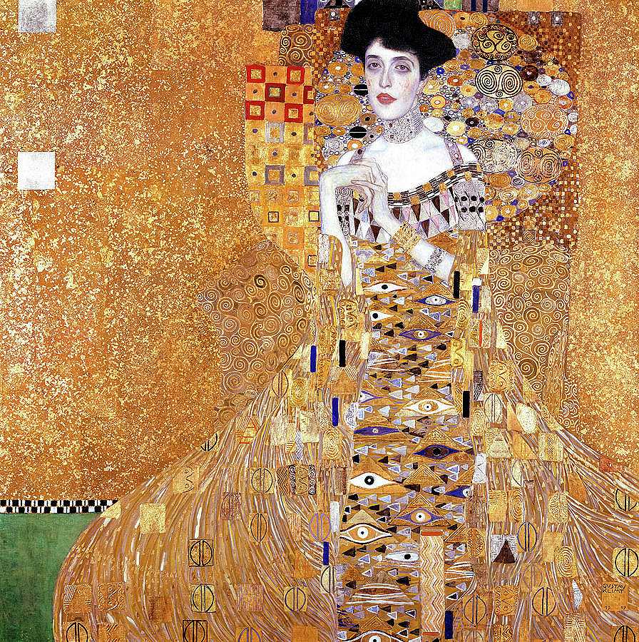阿黛勒·布洛赫·鲍尔一世肖像`Portrait of Adele Bloch-Bauer I by Gustav Klimt